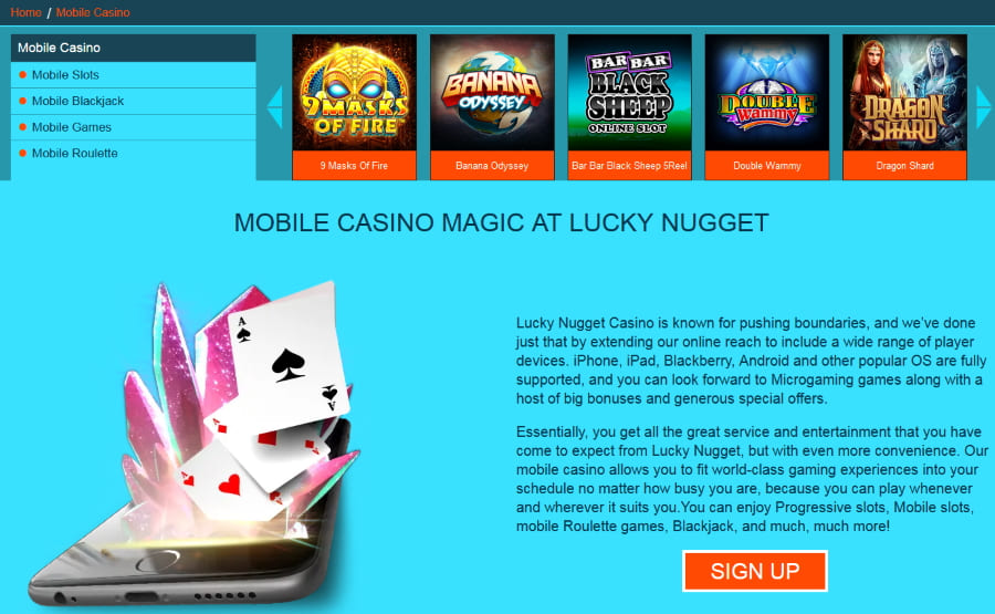 Geräte zum Spielen im Lucky Nugget Casino