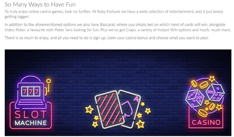 Ruby Fortune Casino Live-Dealer-Spiele